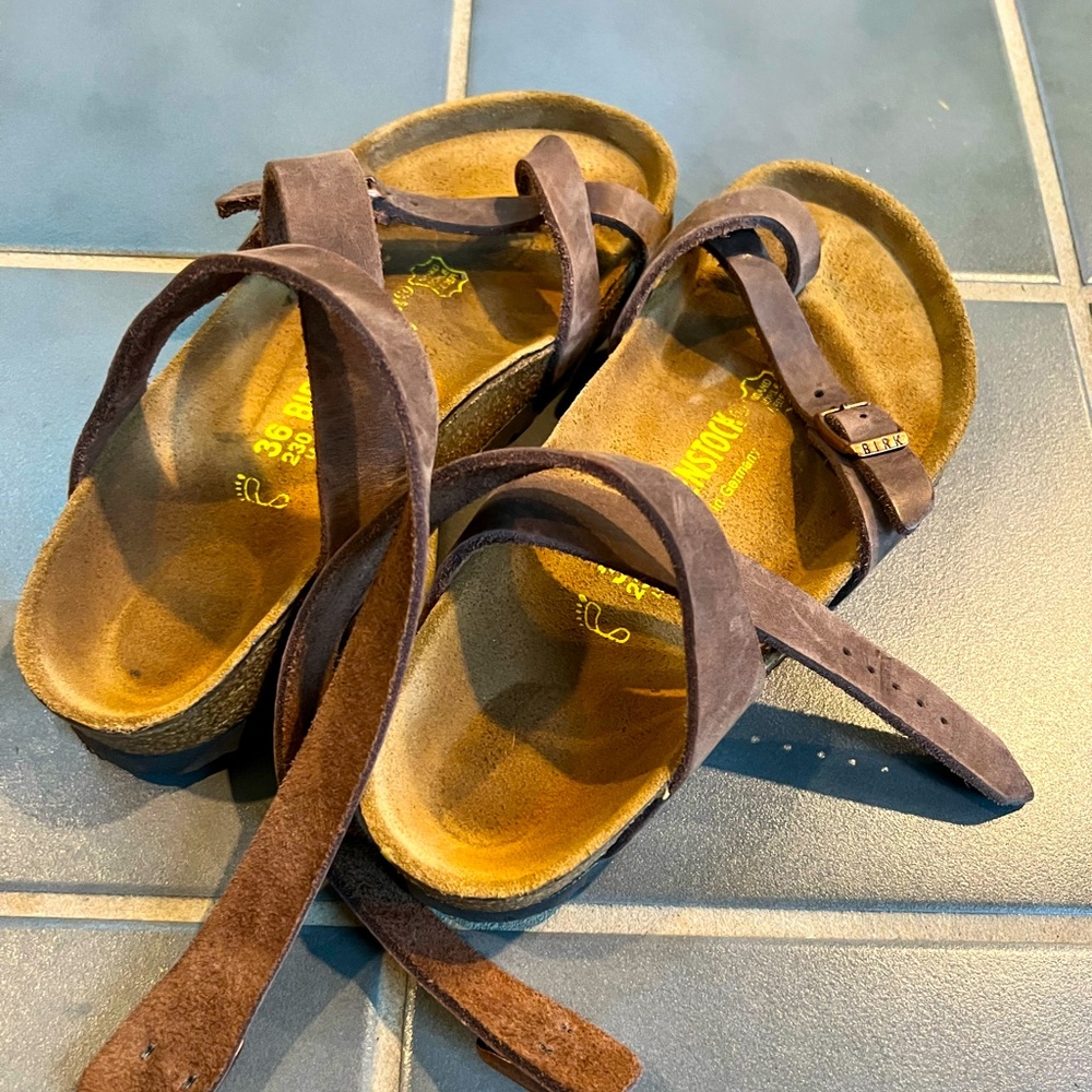 Birkenstock sandals size 36 like new ankle clasp